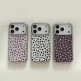 DOT LEOPARD SILVER GLASS CASE (BLUE BROWN)
