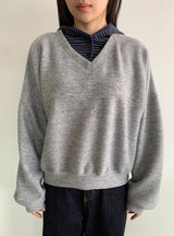 Chimti Brushed V-Neck Fleece Sweatshirt