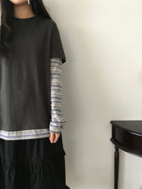 ストライプレイヤードTシャツ