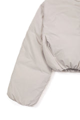 Shirring Hood Padding Jacket [Ivory]