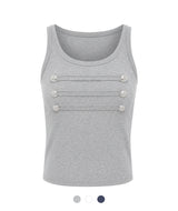 Evia Button Line Tank Top
