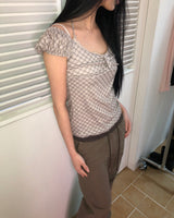 Swen Check Halter Blouse