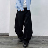 Shadow Black Seamed Wide Trousers