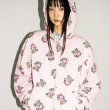 Twister Heart Bear Hoodie Zip-up - Pink