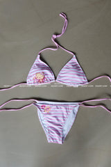 Stripe Aloha Tanning Kitty Bikini