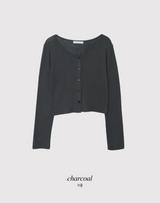 [SHOPPERMADE] Sucre Cotton Eyelet Crop Cardigan (5color)