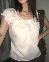 Kuya Puffed-Sleeved Short-Sleeved Blouse