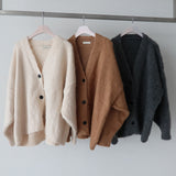 Mohair wool knitwear oversized-fit cardigan