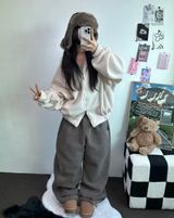 ストリング🩶ピグメントトラックロングパンツ 🩶🤎🖤3カラー