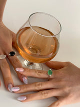 [92.5 silver] Point big stone ring (3color)