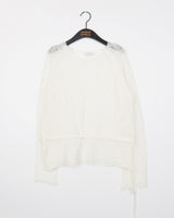 Daen alpaca wool punching frill strap knitwear