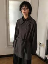 Belted trench half coat (2color)