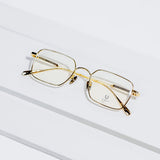 Knouun Square titanium glasses CODE. 102. D Gold