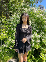 Ribbon puff strap blouse skirt pants setup SET (3 colors)