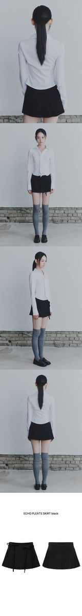 ECHO PLEATS SKIRT black
