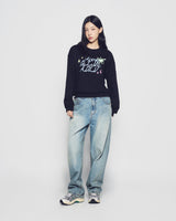 25FW WOMAN PALETTE LETTERING CROP SWEATSHIRT BLACK