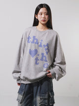 Checker Heart Overfit Sweatshirt