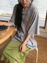 Tecto Summer Frill Banding Midi Skirt