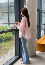 Sisle knit sleeveless wrinkle shirt set