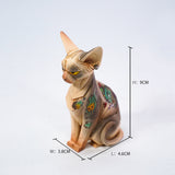 P-PET/PF ART TOYS Hairless Cat Art Figure – Gangster Cat Society Tattoo Style, Designer Toy Animal Sculpture Mini Collectible