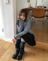ヒューリングダブルボタンバルーンミディスカート