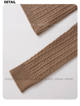 wool button twist embroidered long-sleeved knitwear