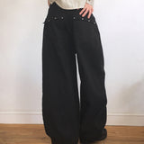 Benon Star Rivet Wide Cotton Pants