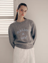 MAISON DE ROLA EMBROIDERY KNIT GRAY