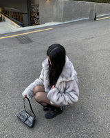 Mink crop fur jacket