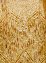 Cross Pearl Necklace (White)