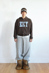 Damage Spray Key Hood Zip-up (Brown)