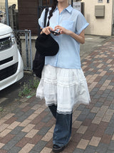 Mame One Pocket Roll-Up Short Sleeve Collar Over Shirt
