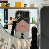 SMILEY FACE HARD JELL CASE - VER.2 (+HAIR KEYRING SET) - BLACK