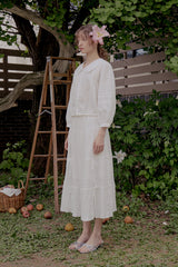 Carrot ribbon skirt_ivory