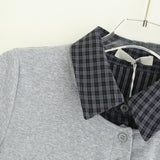 Check collar layered polo shirt 231330477