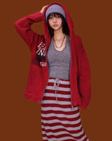 striped wide knit long skirt (4color)