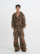 Ghost In The Shell Logo Denim Cargo Pants (Camo)
