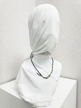  Leather chain layered clip necklace