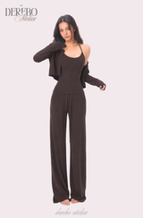 Roena pad sleeveless flare training set-up( cardigan)