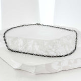 ss-elipse chian simple necklace_black silver