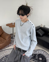 キアンワッフルボタンロングスリーブTシャツ