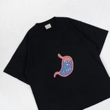 インターナルコンフリクトストマックブラックオーバーサイズTシャツ