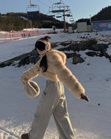 Fur Crop Hooded Jacket