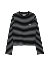 スターロゴストライプ'L/S（ブラック/グレー）-スモールフィット