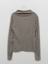ベルベットシースルーモックネックTシャツ