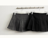 povin woolen pleats mini skirt
