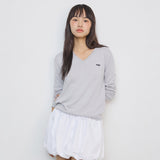 Lace V-neck Knit_gray