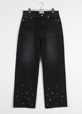 EYELET DENIM PANTS
