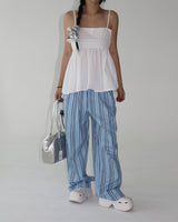 Freedom striped wide pants