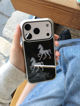 Pony Magsafe Silver Glass Bumper Case(Black)
